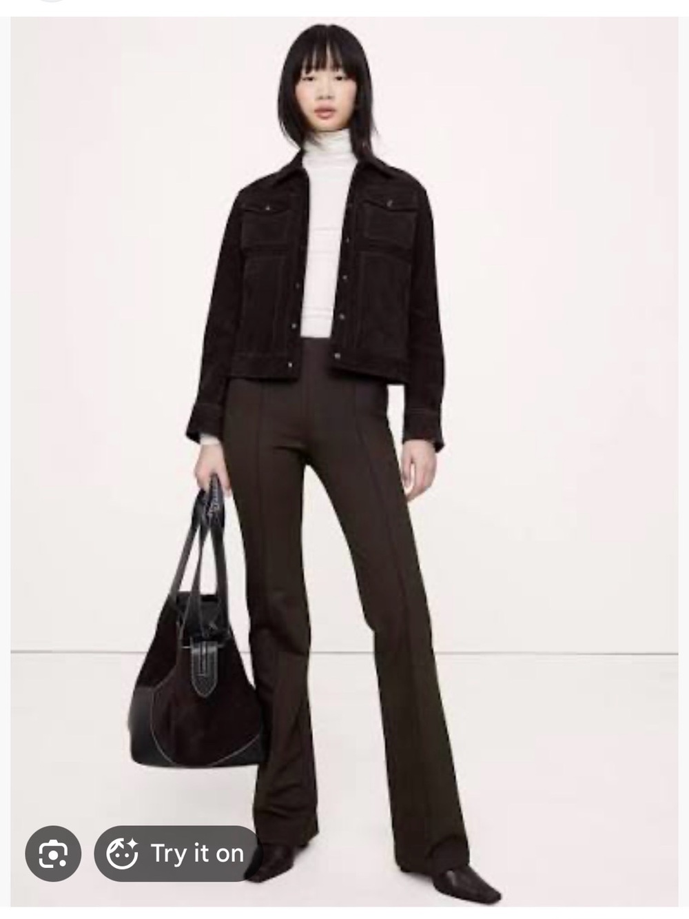 Banana Republic Dark Brown Crop Boot-Cut Pants